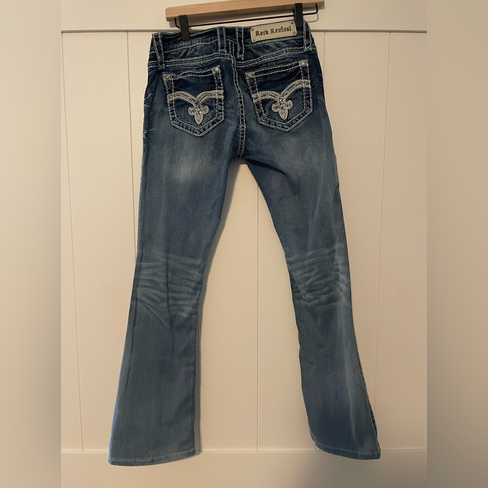 Rock Revival Bootcut Jeans with White Stitching